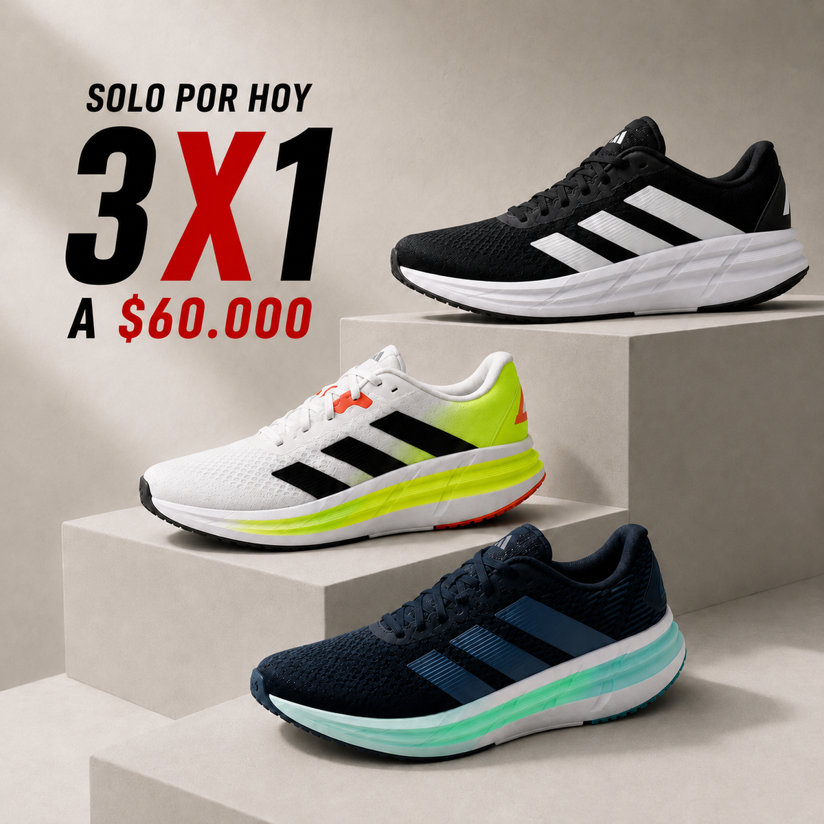 Zapatillas Running 3x1 | Llevás 3 y Pagás Solo 1